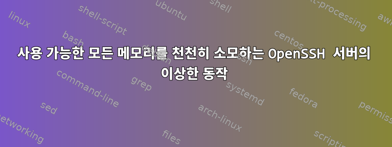 사용 가능한 모든 메모리를 천천히 소모하는 OpenSSH 서버의 이상한 동작