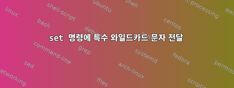 set 명령에 특수 와일드카드 문자 전달