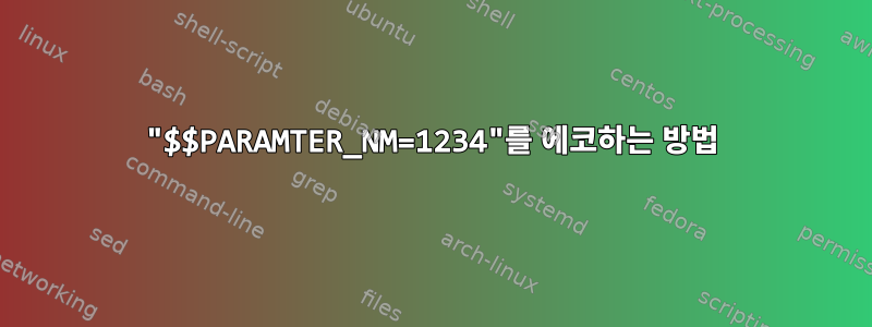 "$$PARAMTER_NM=1234"를 에코하는 방법