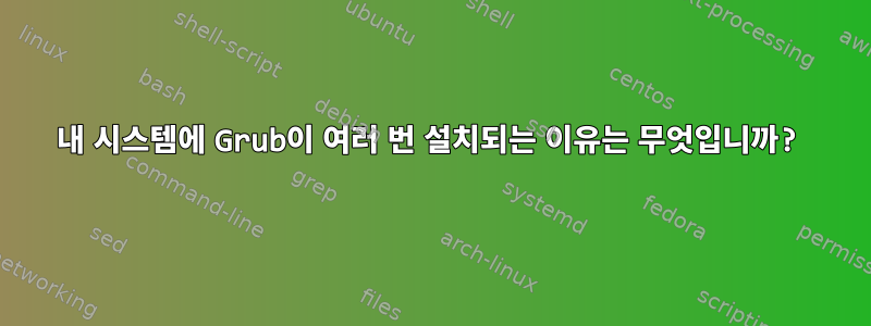 내 시스템에 Grub이 여러 번 설치되는 이유는 무엇입니까?