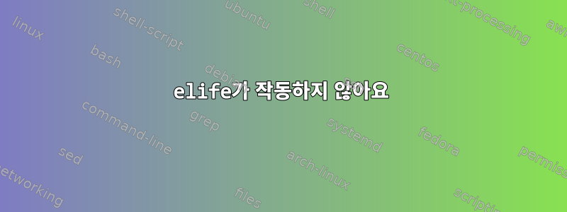 elife가 작동하지 않아요