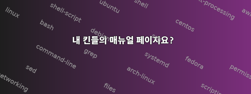 내 킨들의 매뉴얼 페이지요?