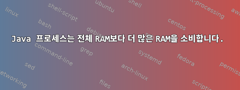 Java 프로세스는 전체 RAM보다 더 많은 RAM을 소비합니다.