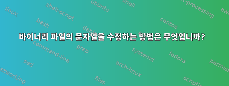 바이너리 파일의 문자열을 수정하는 방법은 무엇입니까?