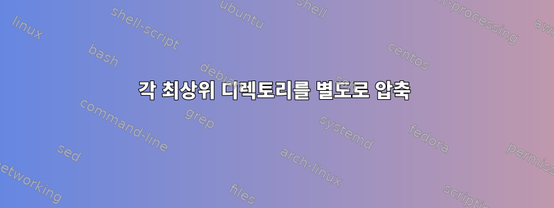 각 최상위 디렉토리를 별도로 압축