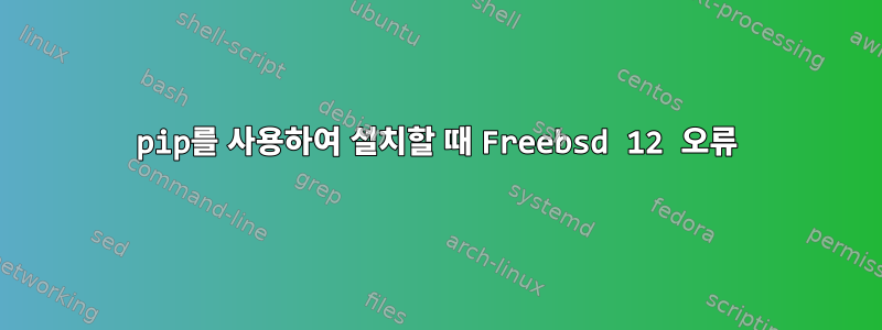 pip를 사용하여 설치할 때 Freebsd 12 오류