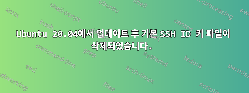 Ubuntu 20.04에서 업데이트 후 기본 SSH ID 키 파일이 삭제되었습니다.