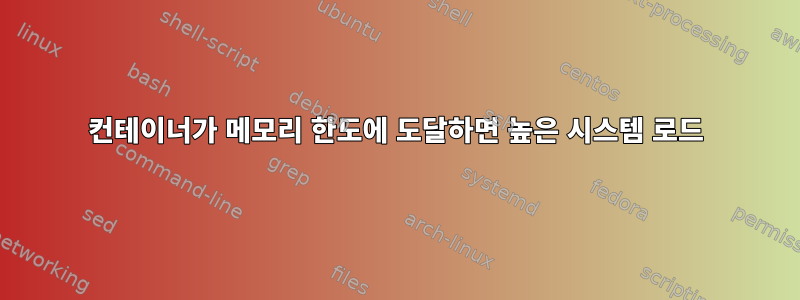 컨테이너가 메모리 한도에 도달하면 높은 시스템 로드