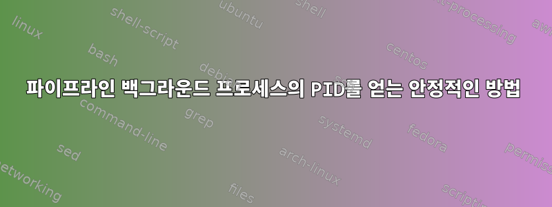 파이프라인 백그라운드 프로세스의 PID를 얻는 안정적인 방법