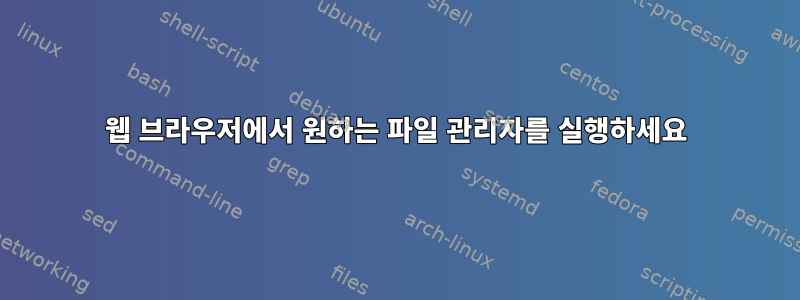 웹 브라우저에서 원하는 파일 관리자를 실행하세요