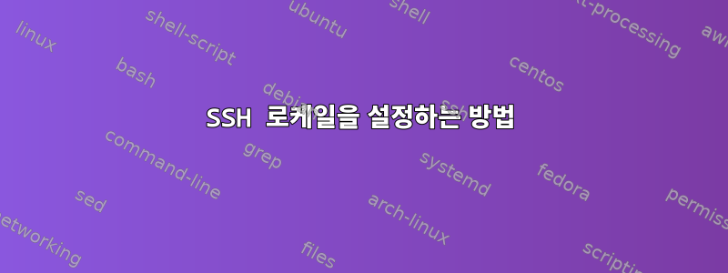 SSH 로케일을 설정하는 방법