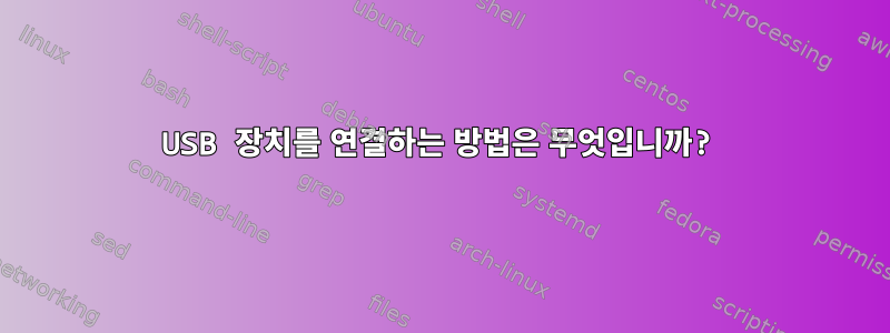 USB 장치를 연결하는 방법은 무엇입니까?