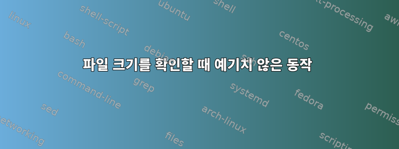 파일 크기를 확인할 때 예기치 않은 동작