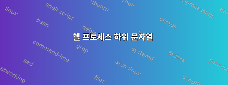 쉘 프로세스 하위 문자열