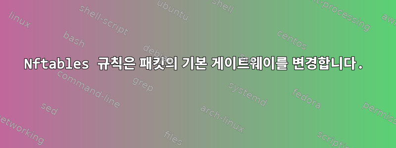 Nftables 규칙은 패킷의 기본 게이트웨이를 변경합니다.