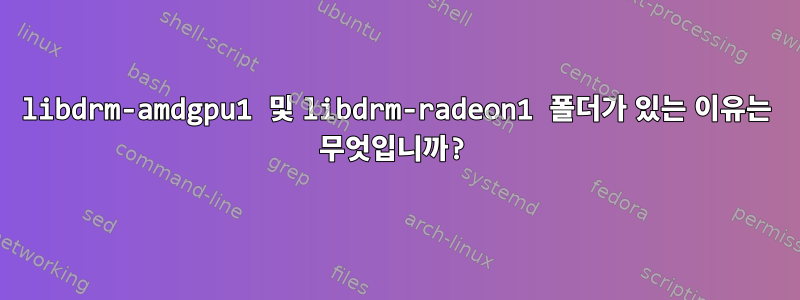 libdrm-amdgpu1 및 libdrm-radeon1 폴더가 있는 이유는 무엇입니까?