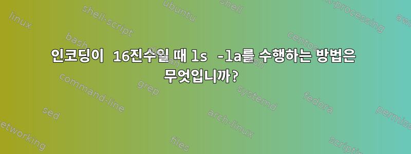 인코딩이 16진수일 때 ls -la를 수행하는 방법은 무엇입니까?