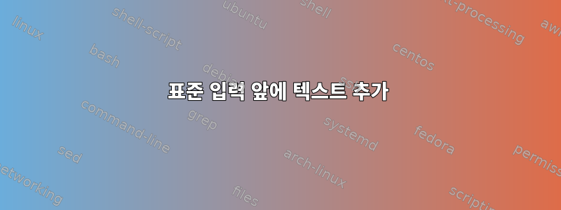 표준 입력 앞에 텍스트 추가