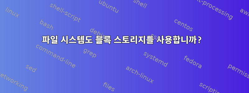 파일 시스템도 블록 스토리지를 사용합니까?