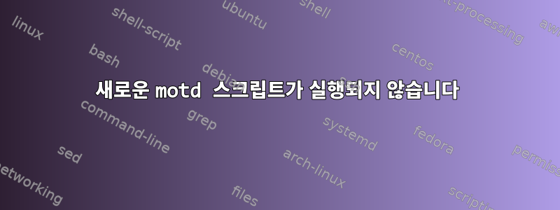 새로운 motd 스크립트가 실행되지 않습니다