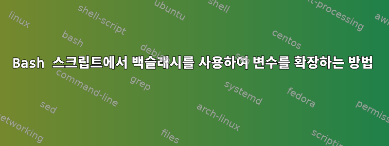 Bash 스크립트에서 백슬래시를 사용하여 변수를 확장하는 방법