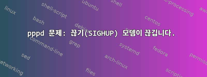 pppd 문제: 끊기(SIGHUP) 모뎀이 끊깁니다.