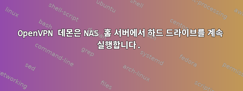 OpenVPN 데몬은 NAS 홈 서버에서 하드 드라이브를 계속 실행합니다.