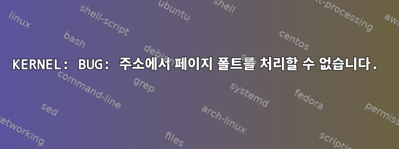 KERNEL: BUG: 주소에서 페이지 폴트를 처리할 수 없습니다.