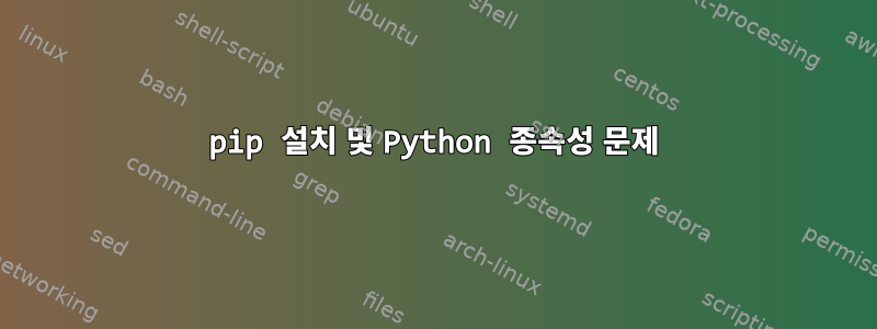 pip 설치 및 Python 종속성 문제