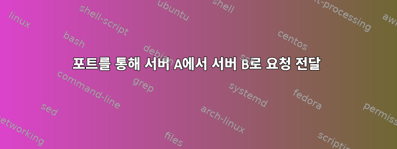 포트를 통해 서버 A에서 서버 B로 요청 전달