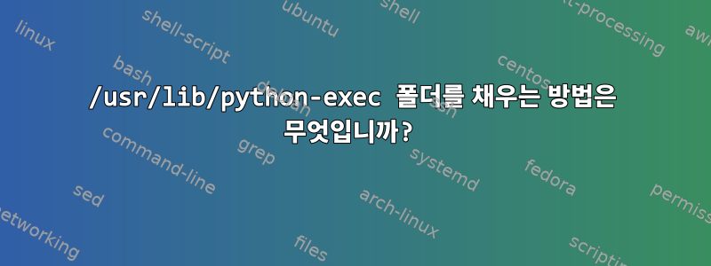 /usr/lib/python-exec 폴더를 채우는 방법은 무엇입니까?