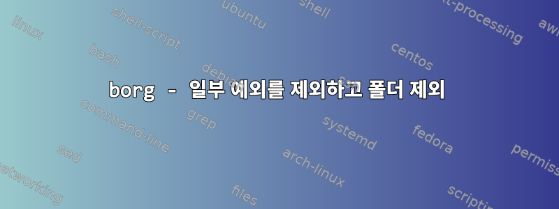 borg - 일부 예외를 제외하고 폴더 제외