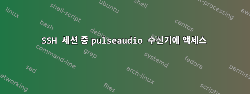 SSH 세션 중 pulseaudio 수신기에 액세스