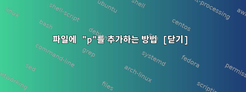 파일에 "p"를 추가하는 방법 [닫기]