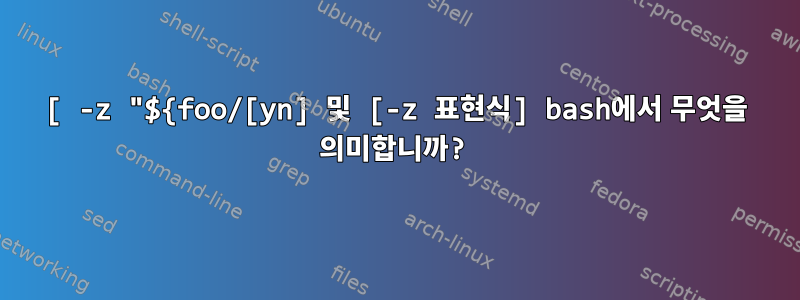 [ -z "${foo/[yn] 및 [-z 표현식] bash에서 무엇을 의미합니까?