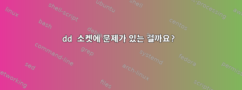 dd 소켓에 문제가 있는 걸까요?