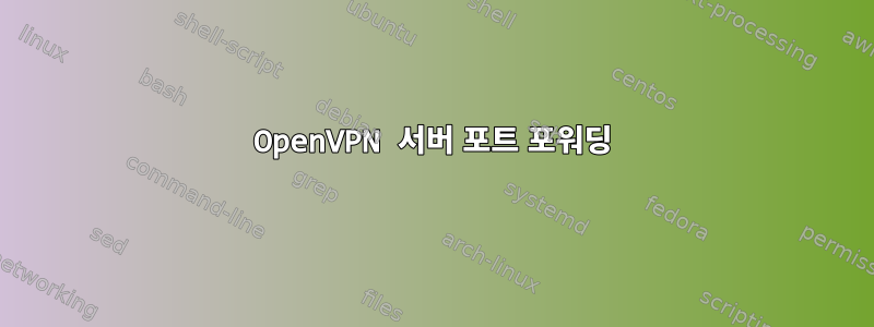 OpenVPN 서버 포트 포워딩