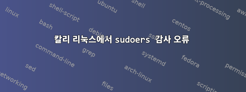 칼리 리눅스에서 sudoers 감사 오류