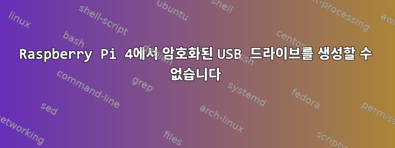 Raspberry Pi 4에서 암호화된 USB 드라이브를 생성할 수 없습니다