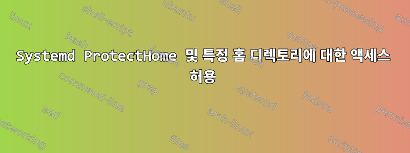 Systemd ProtectHome 및 특정 홈 디렉토리에 대한 액세스 허용