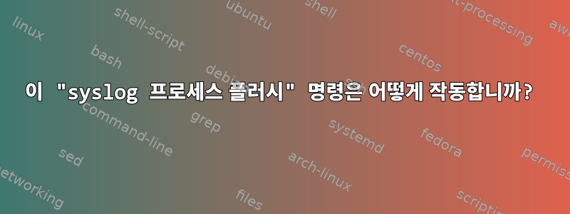 이 "syslog 프로세스 플러시" 명령은 어떻게 작동합니까?