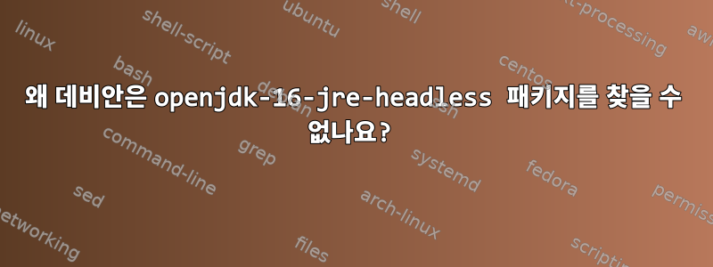 왜 데비안은 openjdk-16-jre-headless 패키지를 찾을 수 없나요?