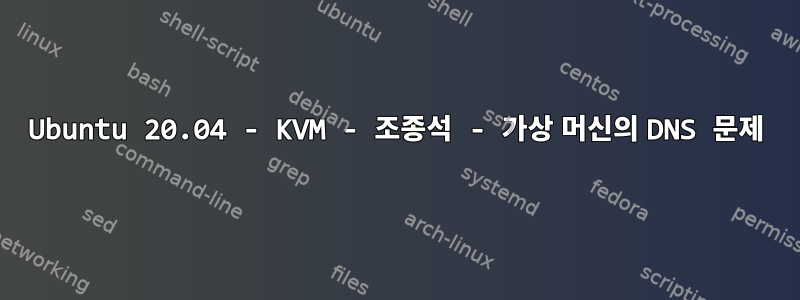 Ubuntu 20.04 - KVM - 조종석 - 가상 머신의 DNS 문제