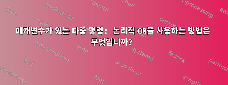 매개변수가 있는 다중 명령: 논리적 OR을 사용하는 방법은 무엇입니까?