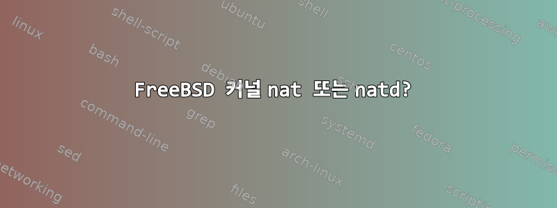 FreeBSD 커널 nat 또는 natd?