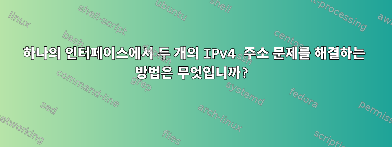 하나의 인터페이스에서 두 개의 IPv4 주소 문제를 해결하는 방법은 무엇입니까?