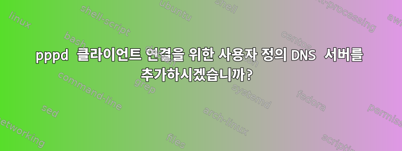 pppd 클라이언트 연결을 위한 사용자 정의 DNS 서버를 추가하시겠습니까?