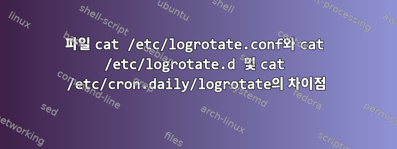 파일 cat /etc/logrotate.conf와 cat /etc/logrotate.d 및 cat /etc/cron.daily/logrotate의 차이점