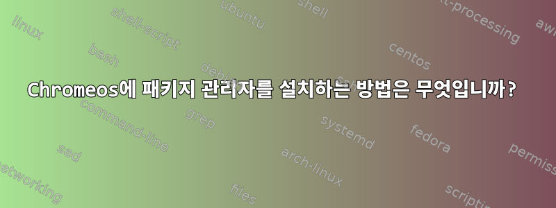 Chromeos에 패키지 관리자를 설치하는 방법은 무엇입니까?