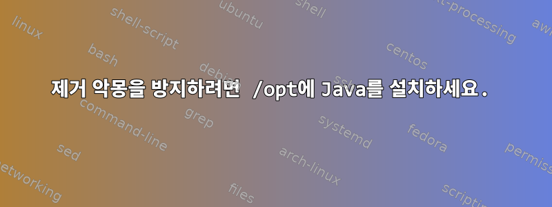 제거 악몽을 방지하려면 /opt에 Java를 설치하세요.